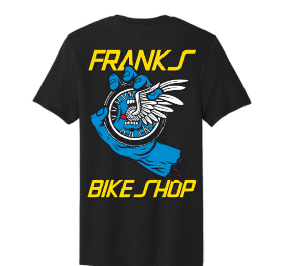 Franks bike shop Downey Blue hand T-Shirt
