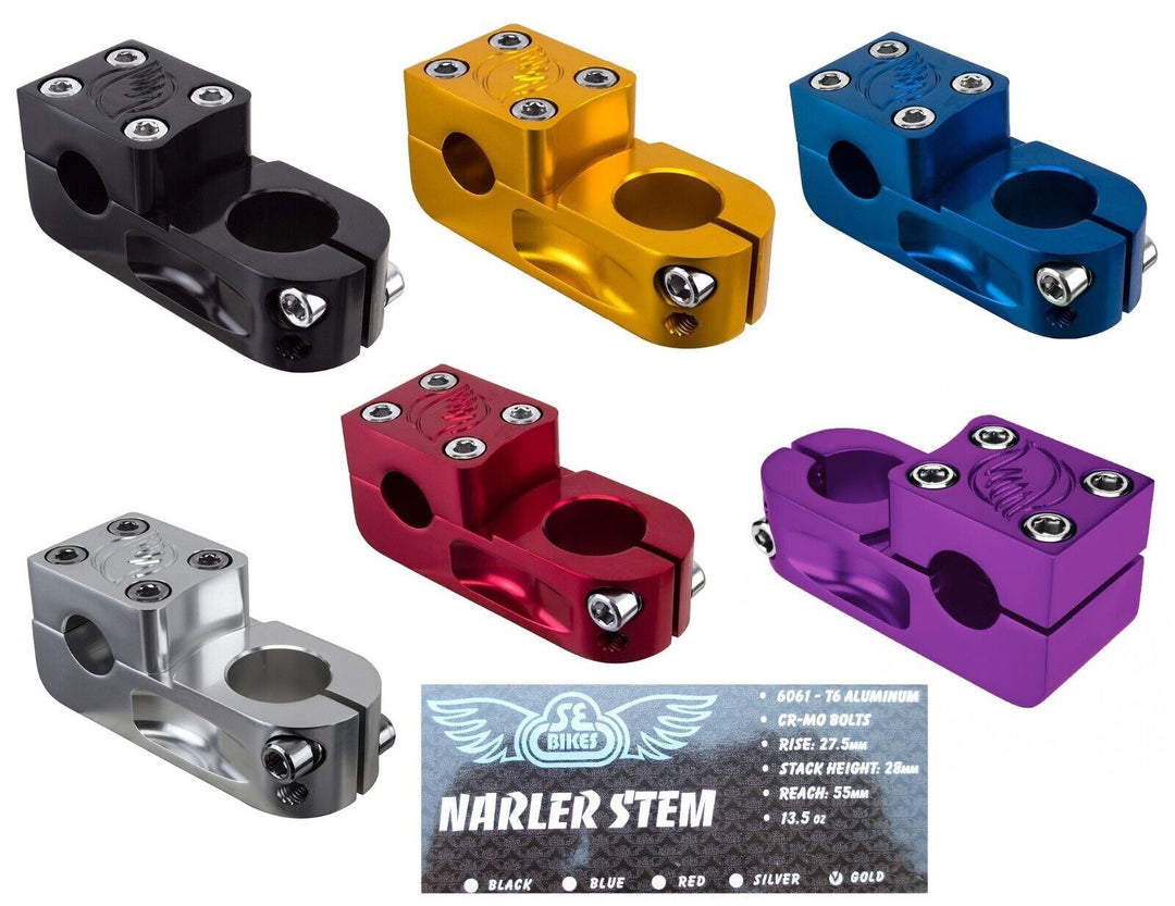 SE RACING BIKES NARLER STEM 1 1/8 THREAD LESS BMX BIKE STEMS